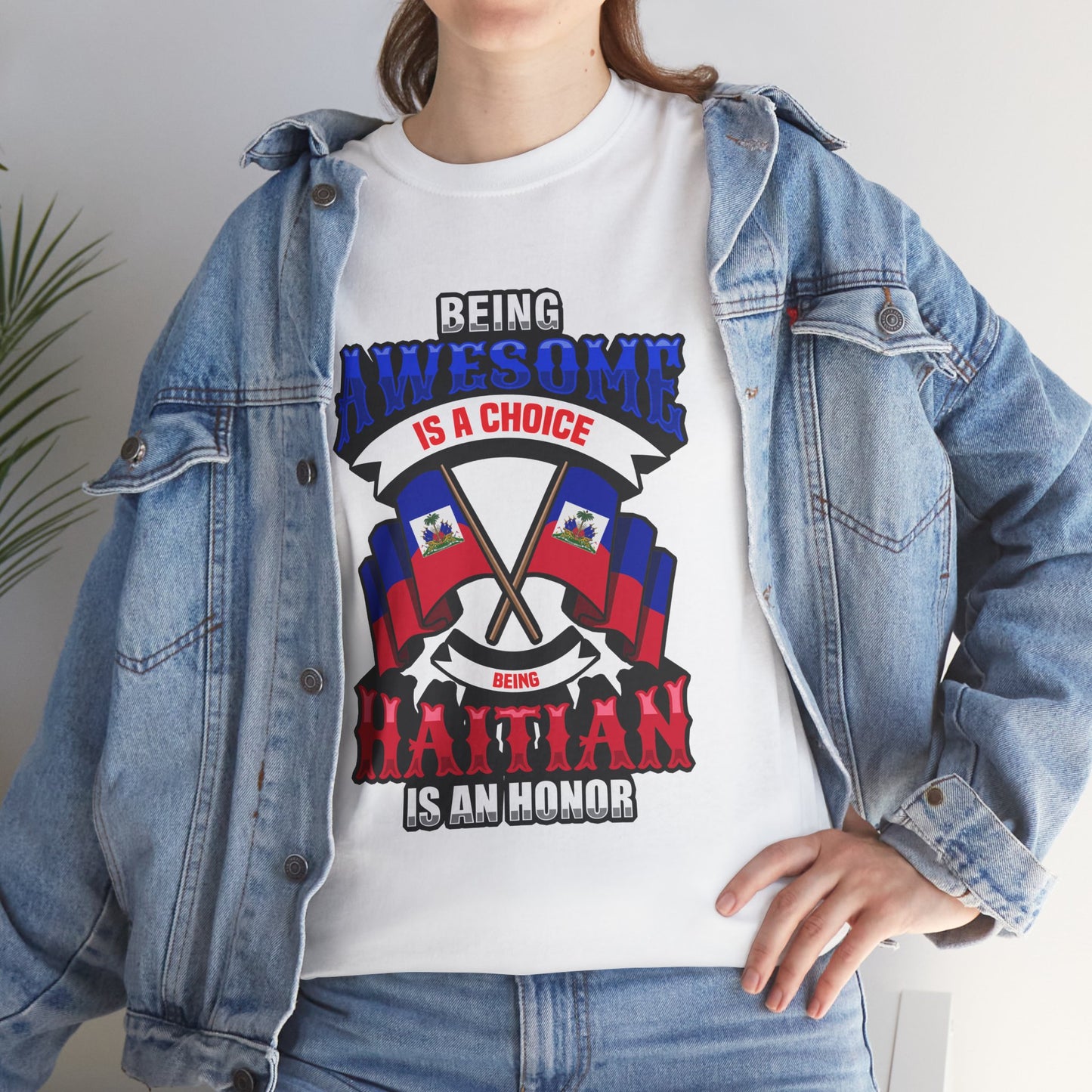 Patriotic Unisex Heavy Cotton Tee – "Being Awesome is a Choice"