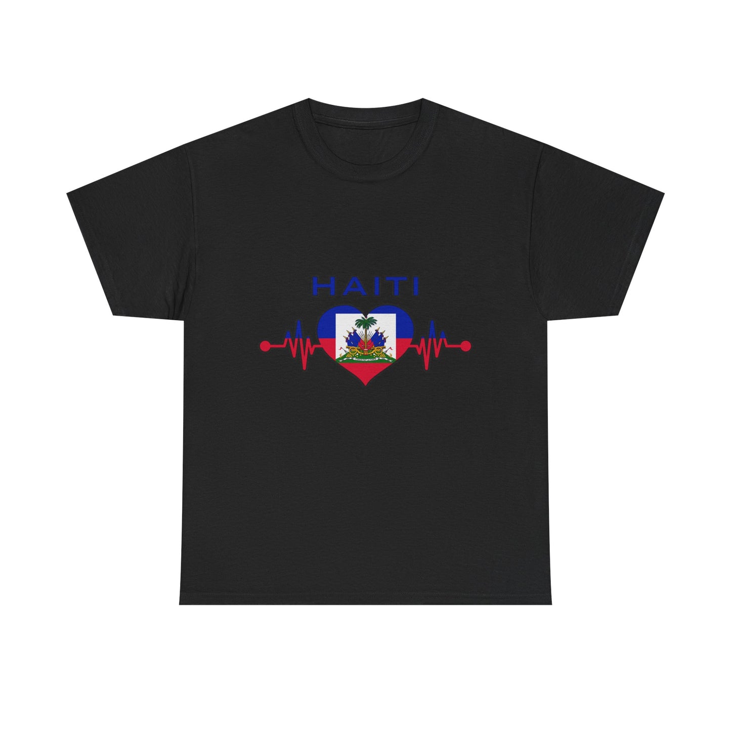 Haiti Heartbeat Unisex Heavy Cotton Tee - Celebrate Your Heritage