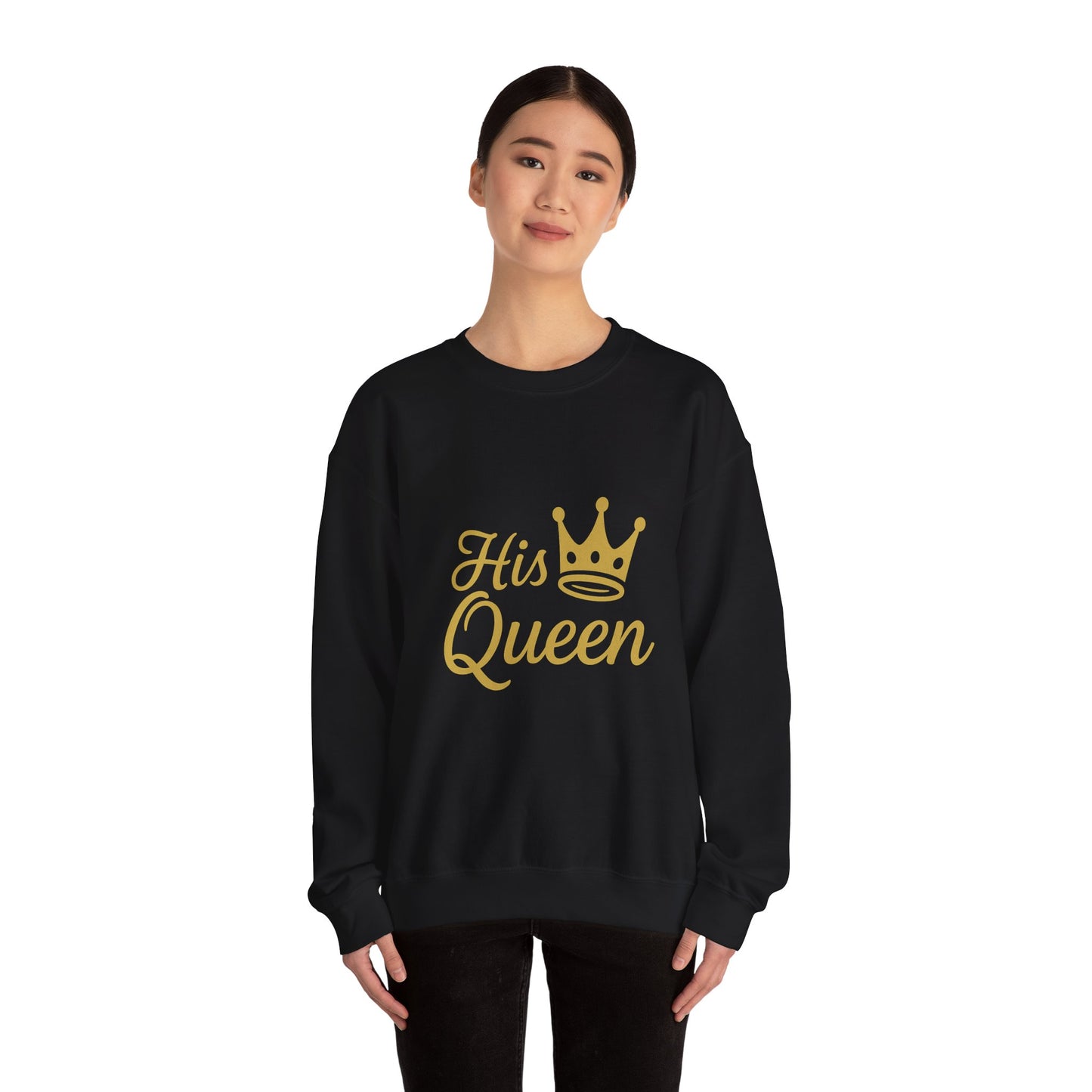 His Queen Crewneck Sweatshirt - Unisex Heavy Blend