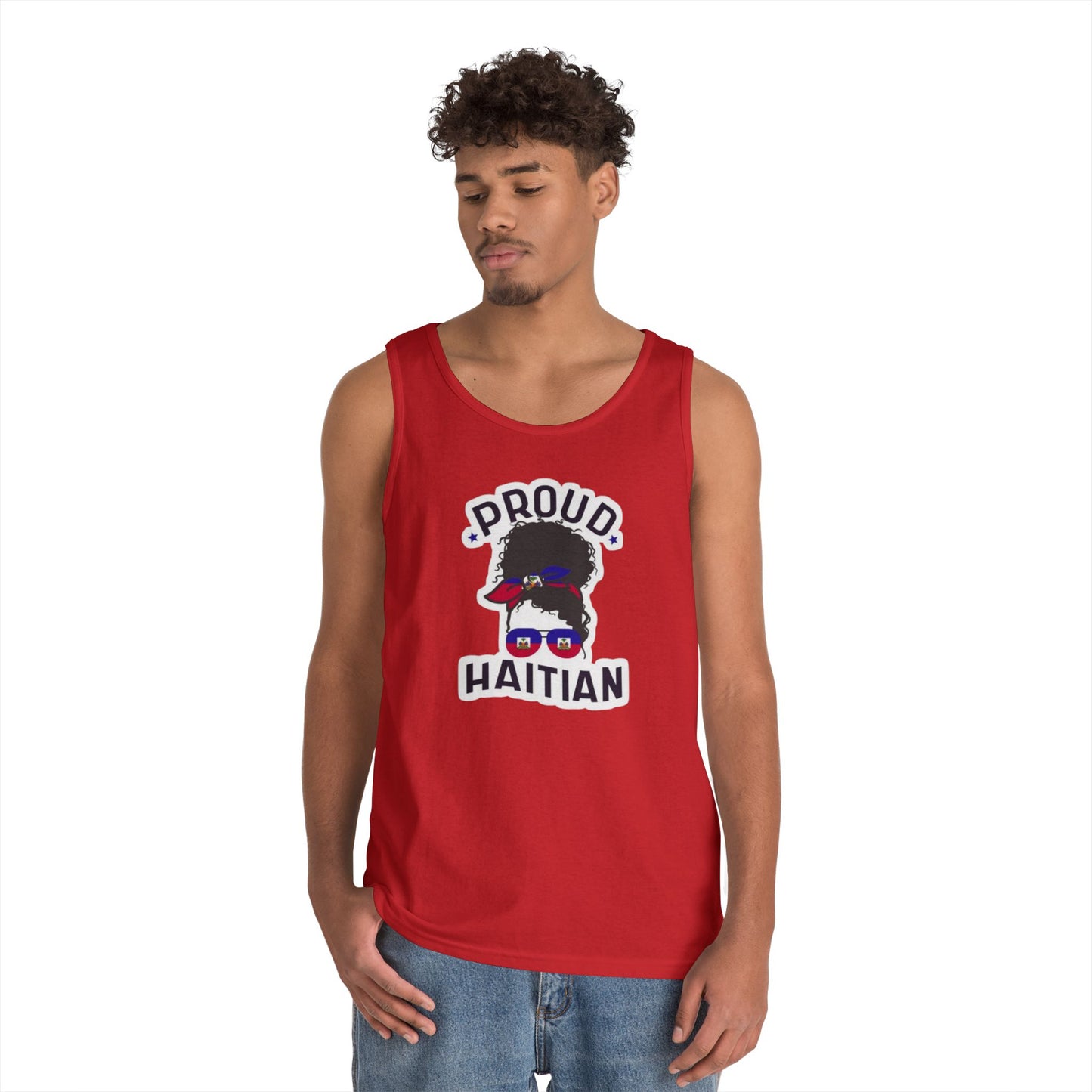 Proud Haitian Unisex Heavy Cotton Tank Top - Celebrate Culture Anytime