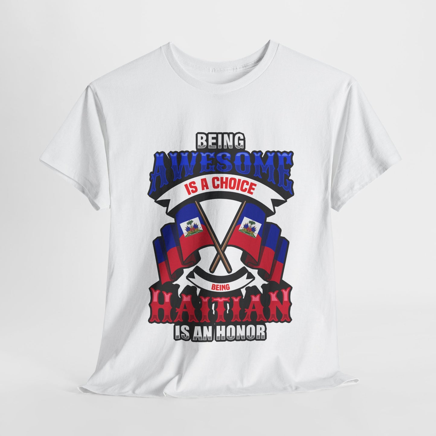 Patriotic Unisex Heavy Cotton Tee – "Being Awesome is a Choice"
