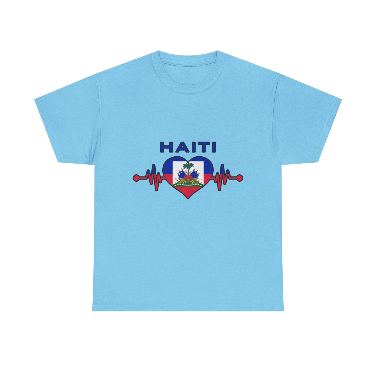 Haiti Heartbeat Unisex Heavy Cotton Tee - Celebrate Your Heritage
