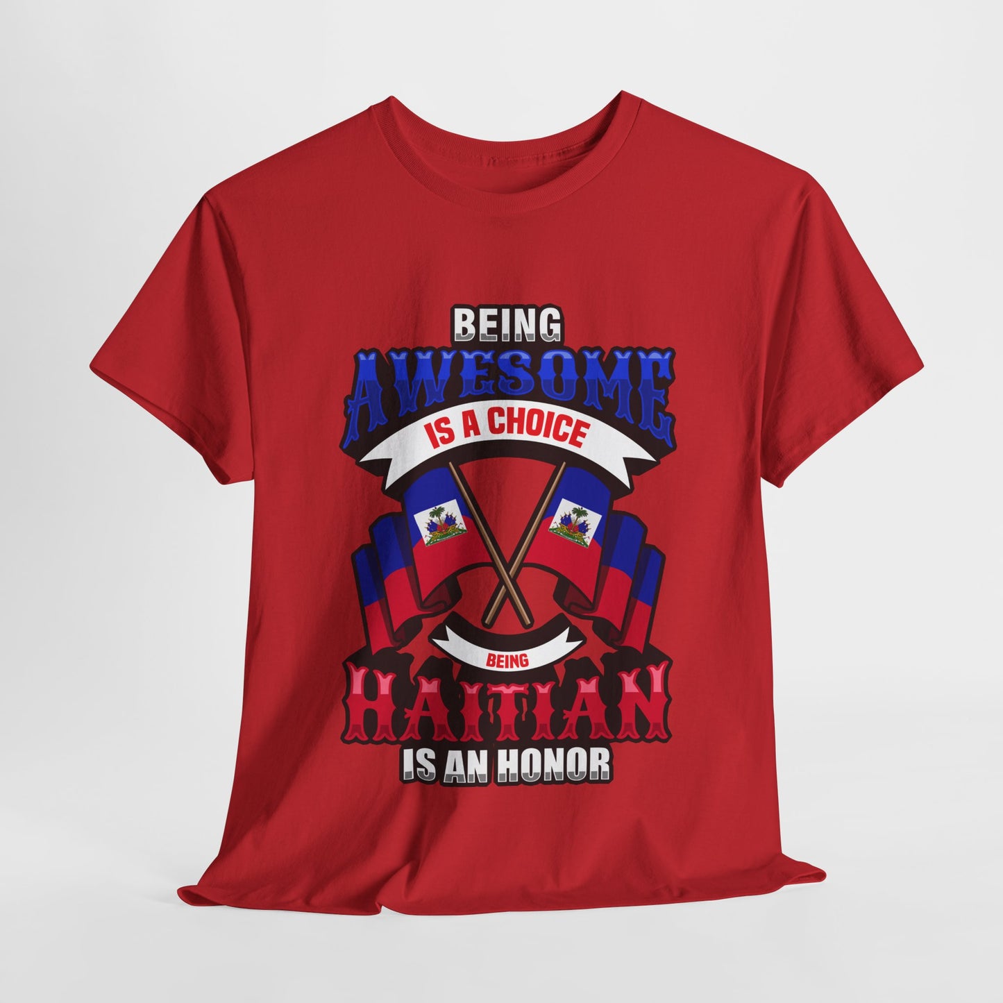 Patriotic Unisex Heavy Cotton Tee – "Being Awesome is a Choice"