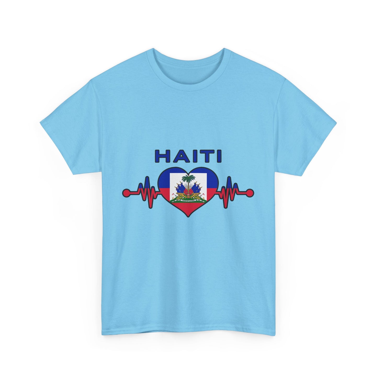 Haiti Heartbeat Unisex Heavy Cotton Tee - Celebrate Your Heritage