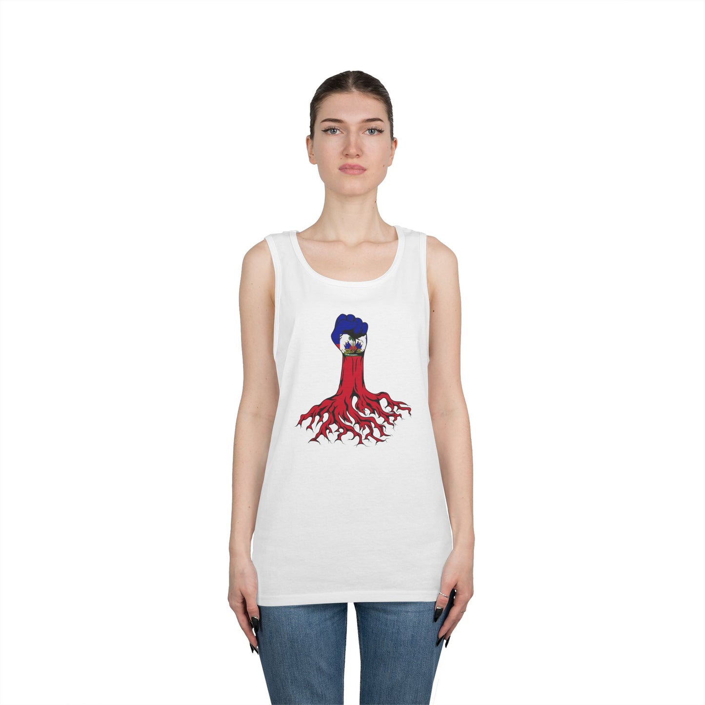Unisex Heavy Cotton Tank Top - Bold Octopus Design for Ocean Lovers