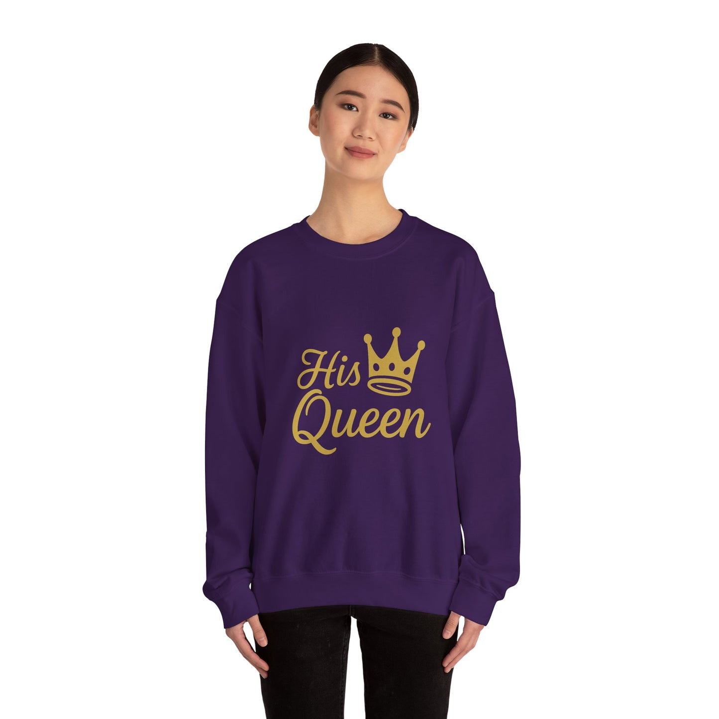 His Queen Crewneck Sweatshirt - Unisex Heavy Blend