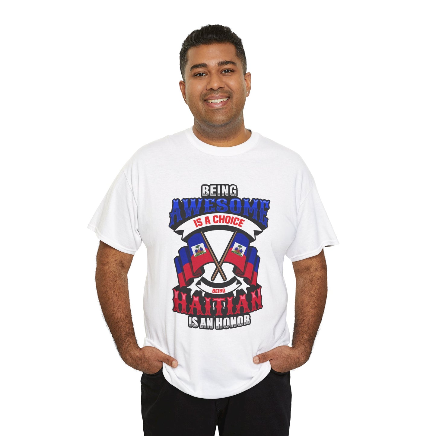 Patriotic Unisex Heavy Cotton Tee – "Being Awesome is a Choice"