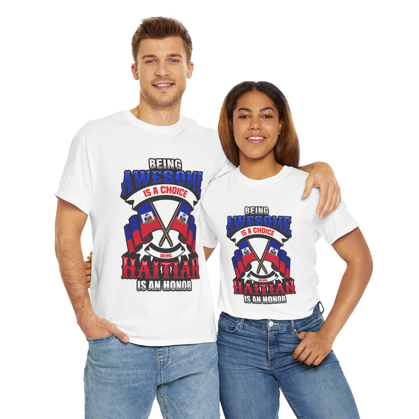 Patriotic Unisex Heavy Cotton Tee – "Being Awesome is a Choice"