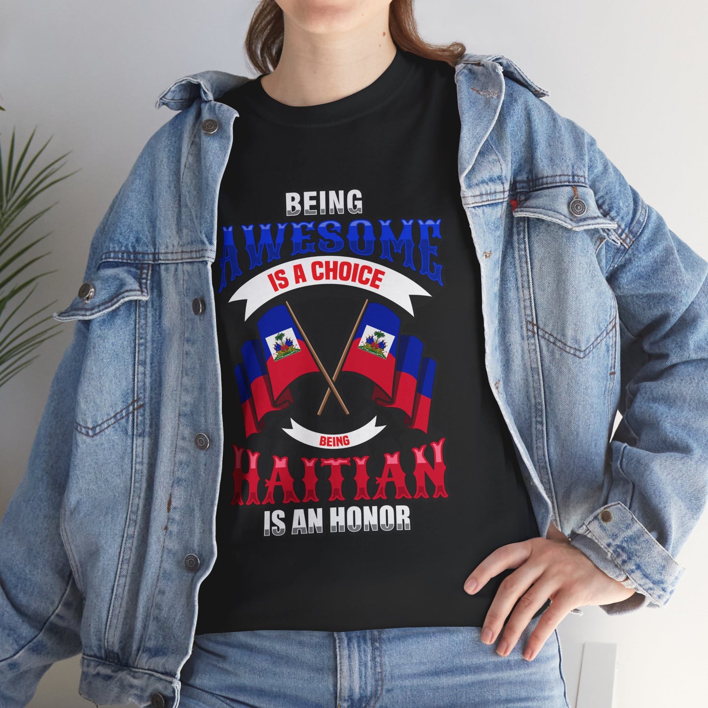Patriotic Unisex Heavy Cotton Tee – "Being Awesome is a Choice"