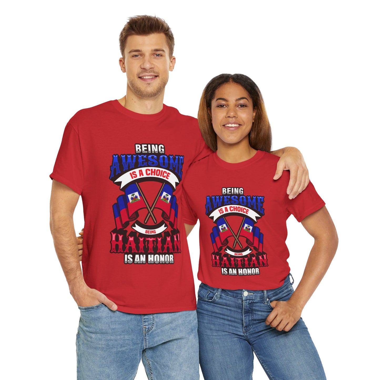 Patriotic Unisex Heavy Cotton Tee – "Being Awesome is a Choice"