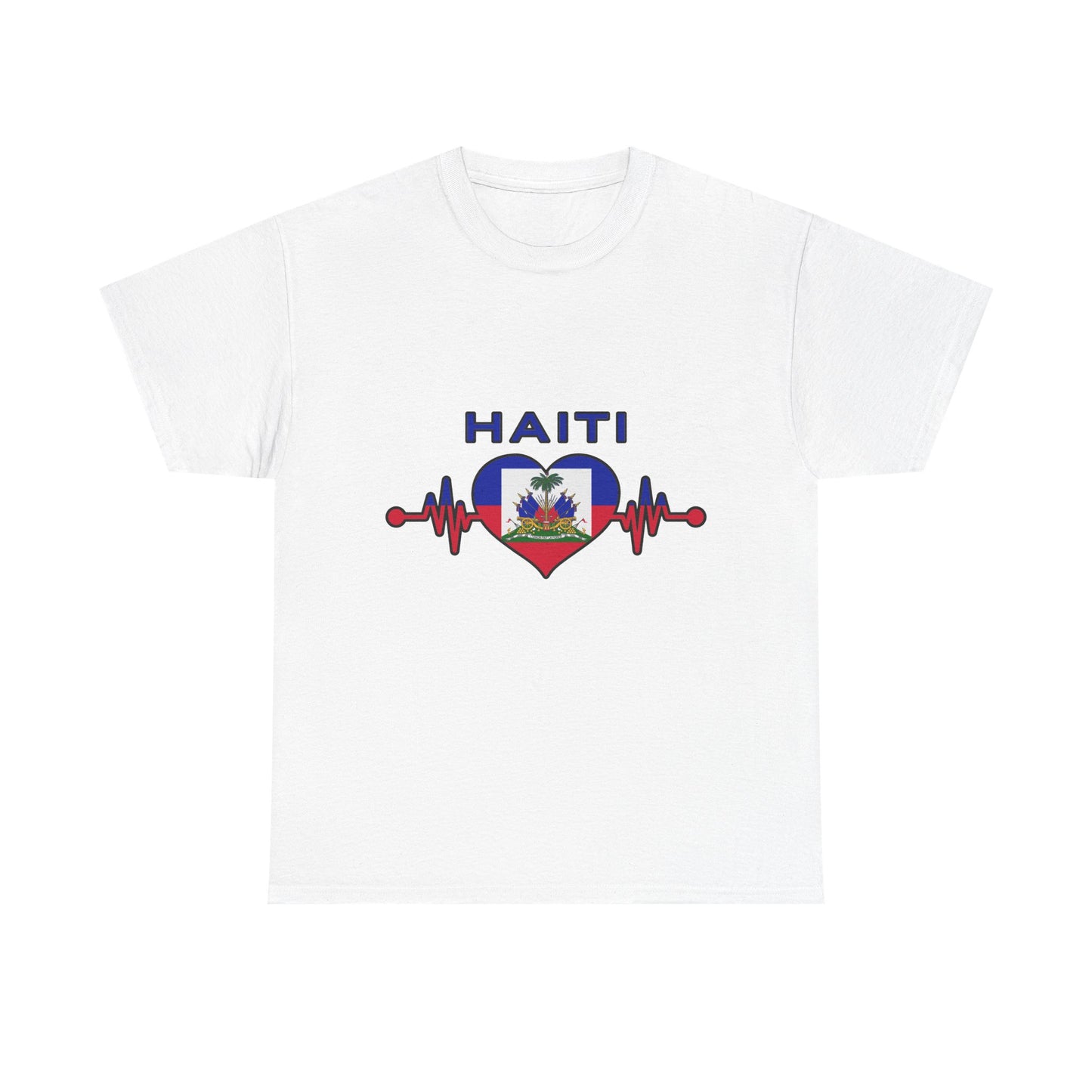 Haiti Heartbeat Unisex Heavy Cotton Tee - Celebrate Your Heritage