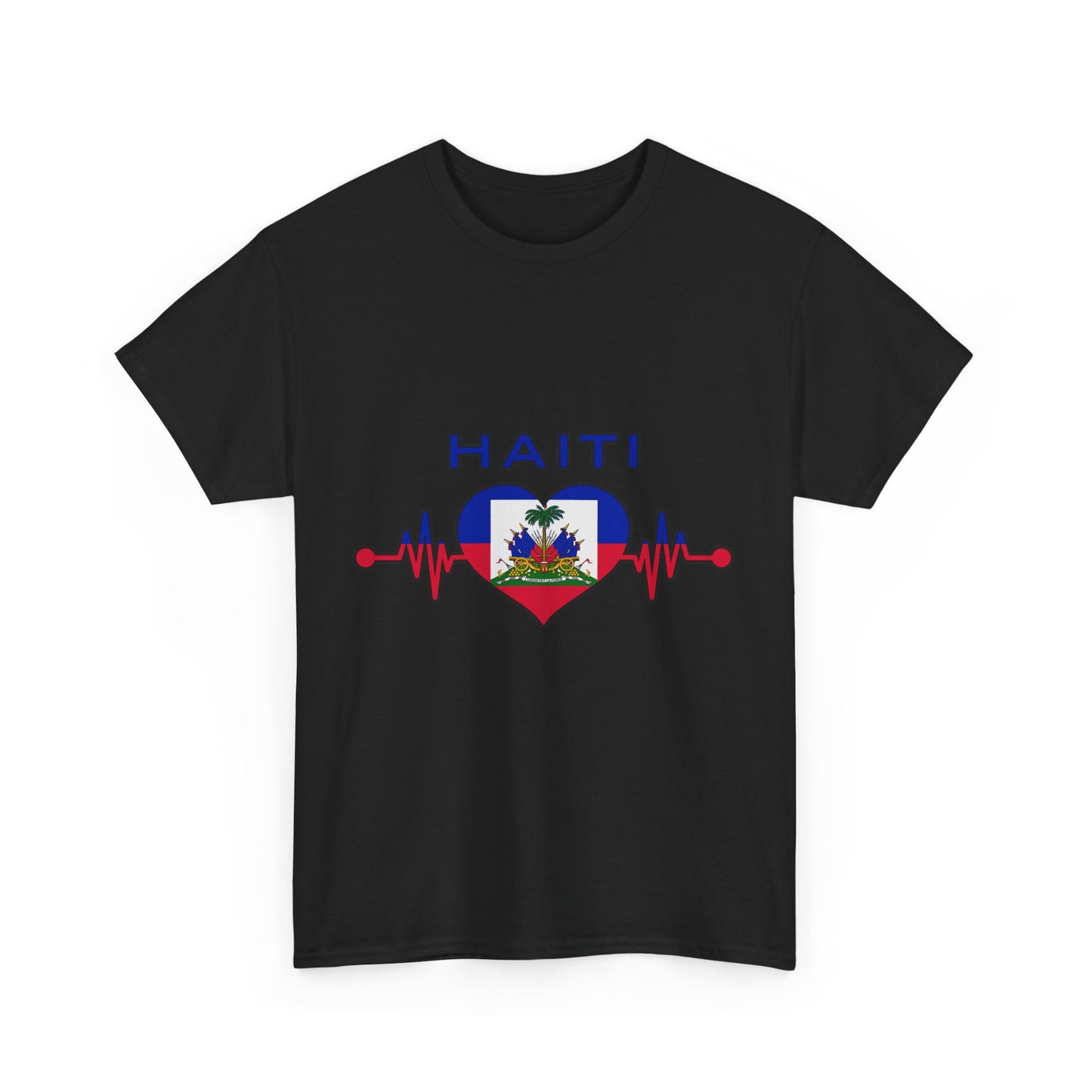 Haiti Heartbeat Unisex Heavy Cotton Tee - Celebrate Your Heritage