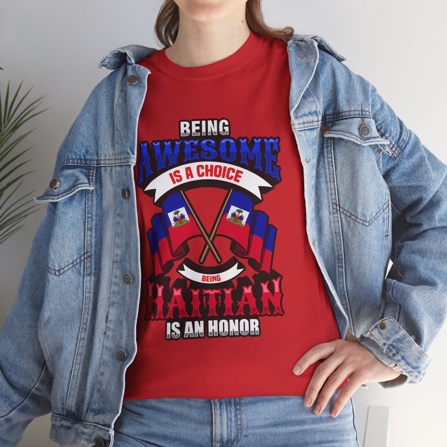 Patriotic Unisex Heavy Cotton Tee – "Being Awesome is a Choice"