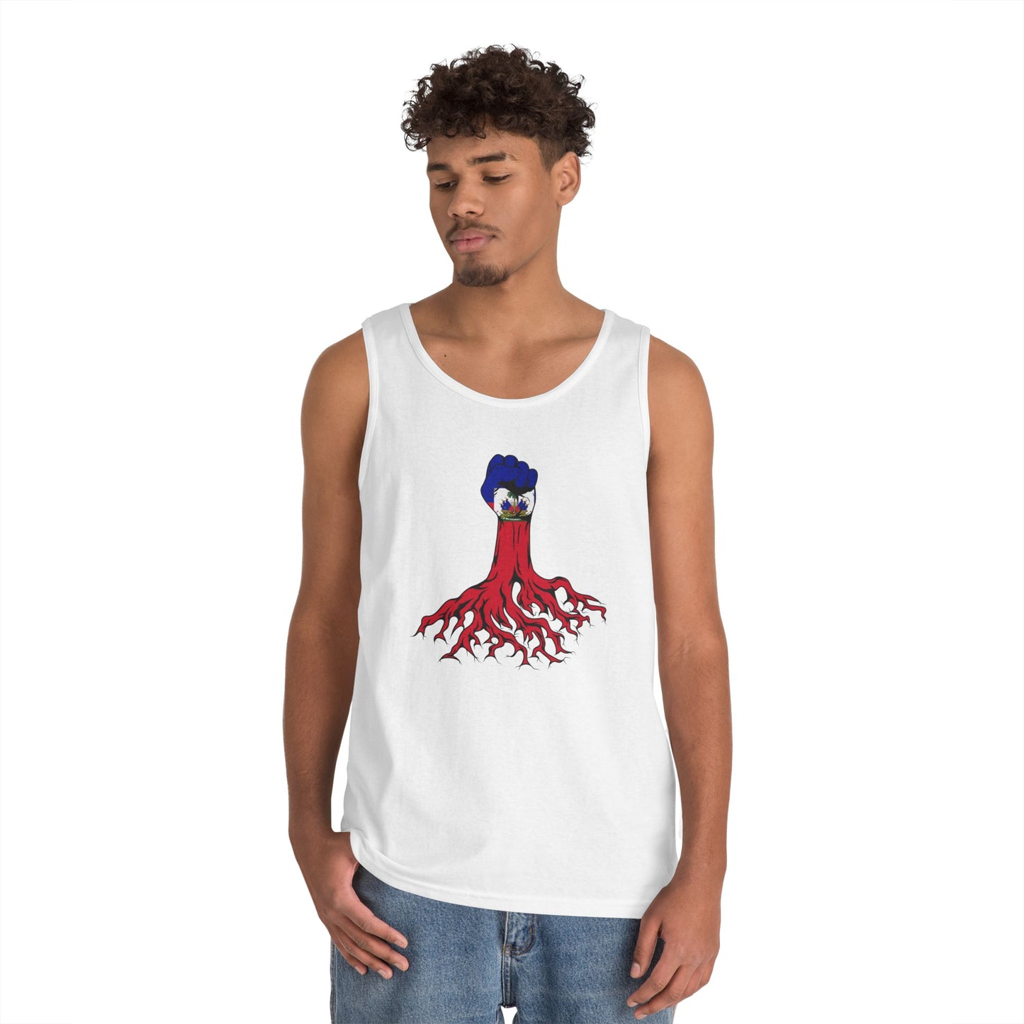 Unisex Heavy Cotton Tank Top - Bold Octopus Design for Ocean Lovers
