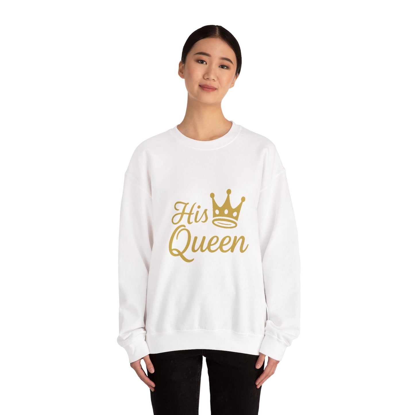 His Queen Crewneck Sweatshirt - Unisex Heavy Blend