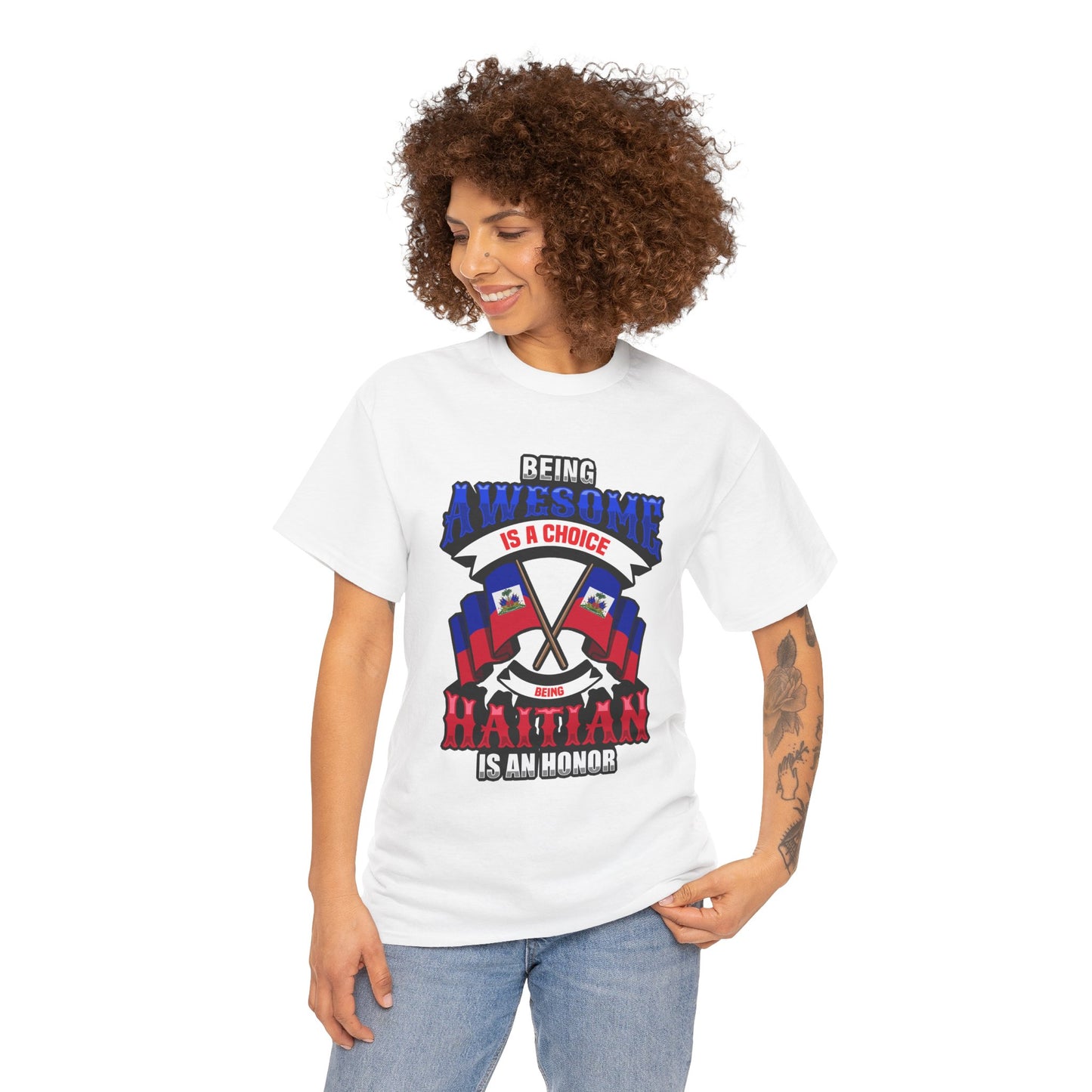 Patriotic Unisex Heavy Cotton Tee – "Being Awesome is a Choice"