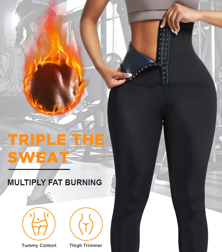 High Waist Sauna Pants for Women – Sweat Shapewear Leggings, Slimming Workout & Fitness Tights