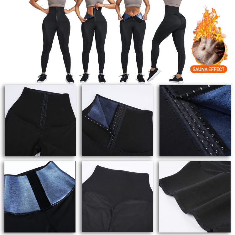 High Waist Sauna Pants for Women – Sweat Shapewear Leggings, Slimming Workout & Fitness Tights