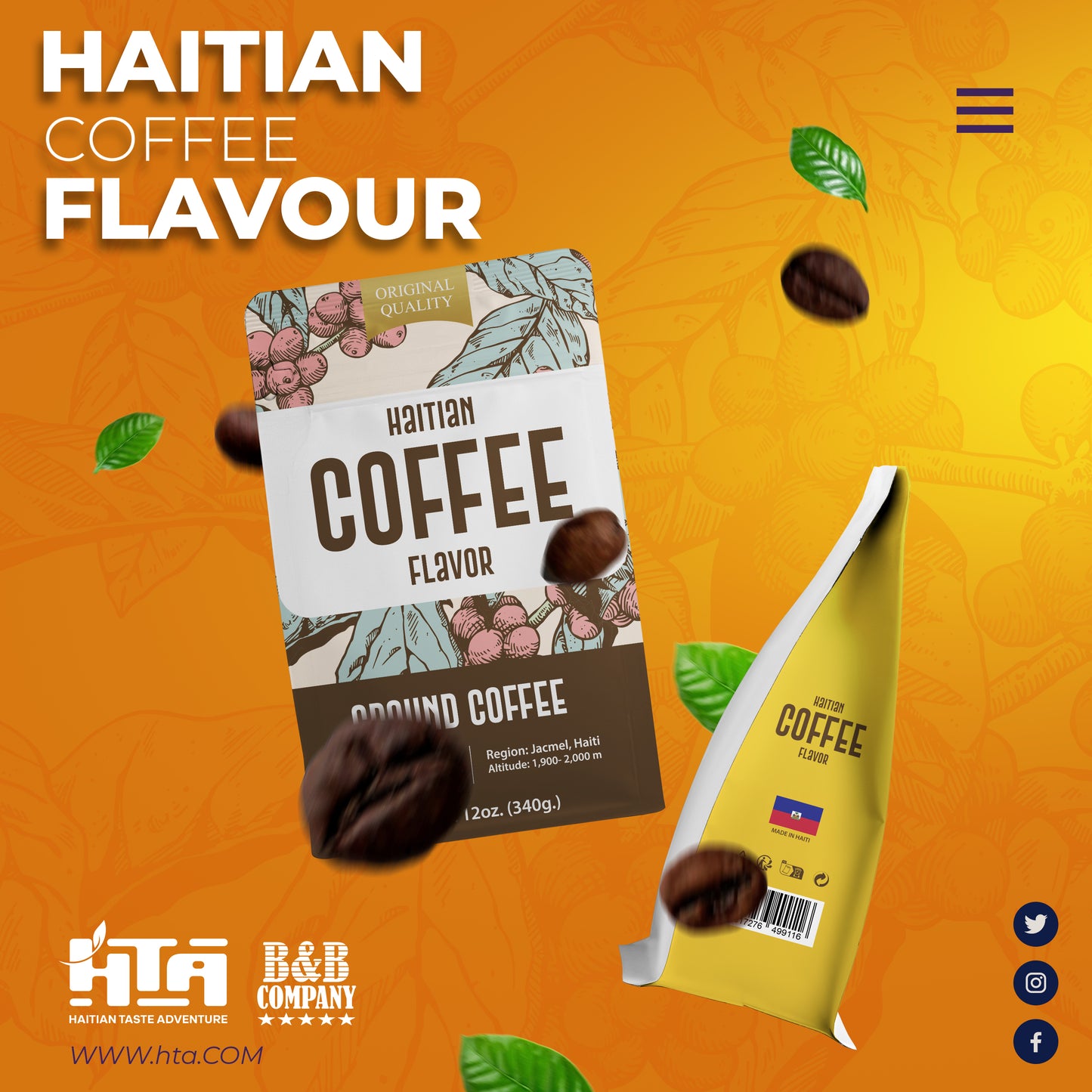 Haitian Arabica Ground Coffee – 100% Natural from Jacmel, Haiti | Medium Roast – 16 Oz