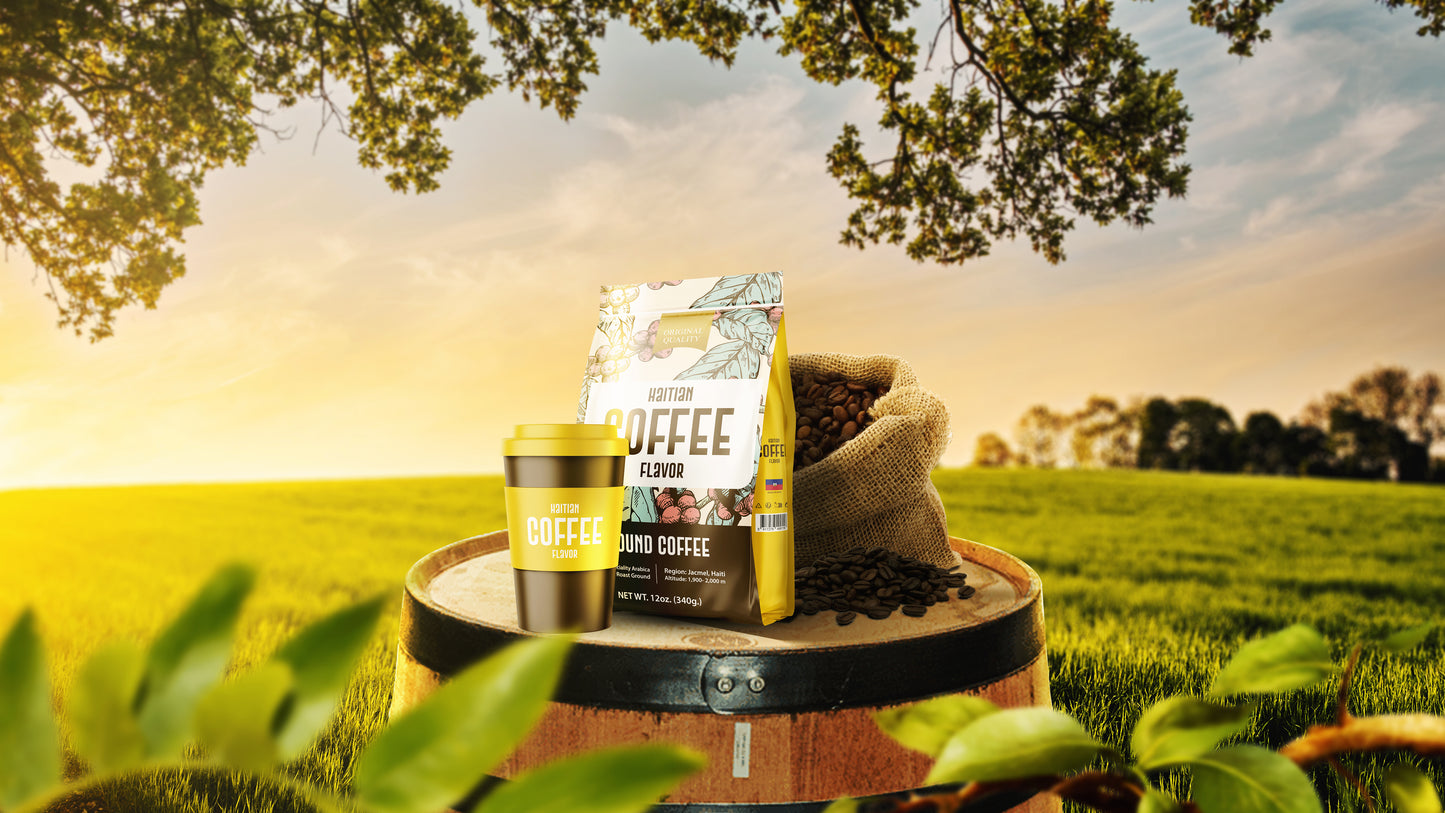 Haitian Arabica Ground Coffee – 100% Natural from Jacmel, Haiti | Medium Roast – 16 Oz