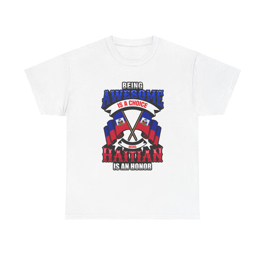 Patriotic Unisex Heavy Cotton Tee – "Being Awesome is a Choice"