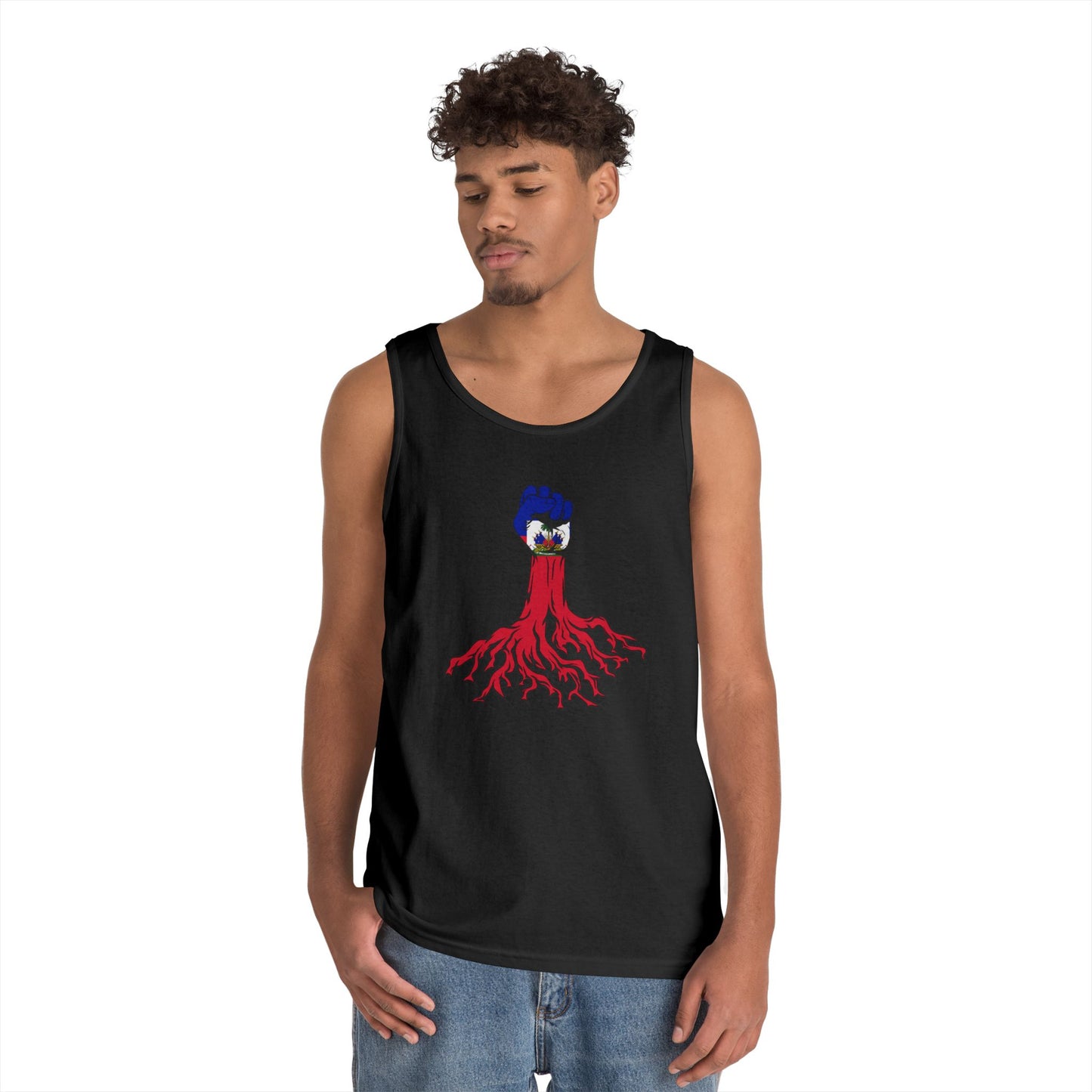 Unisex Heavy Cotton Tank Top - Bold Octopus Design for Ocean Lovers
