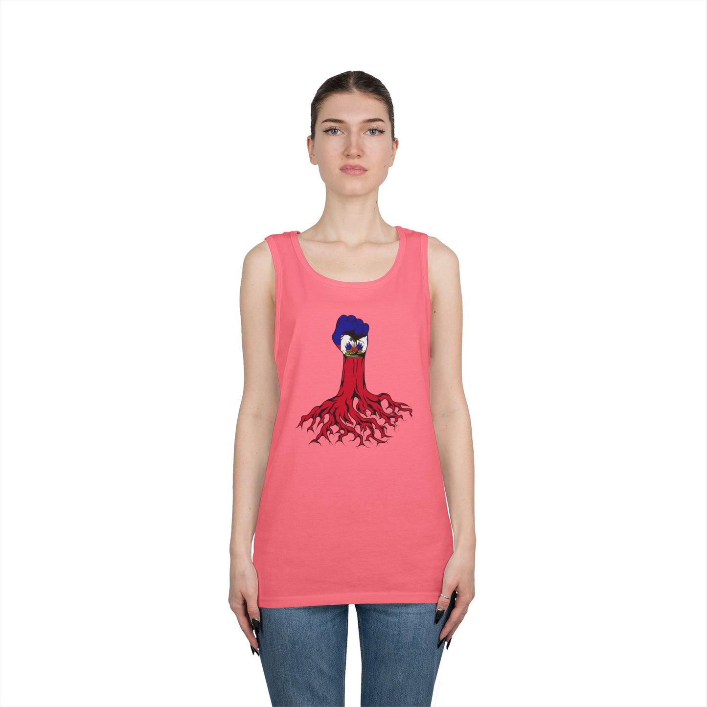 Unisex Heavy Cotton Tank Top - Bold Octopus Design for Ocean Lovers