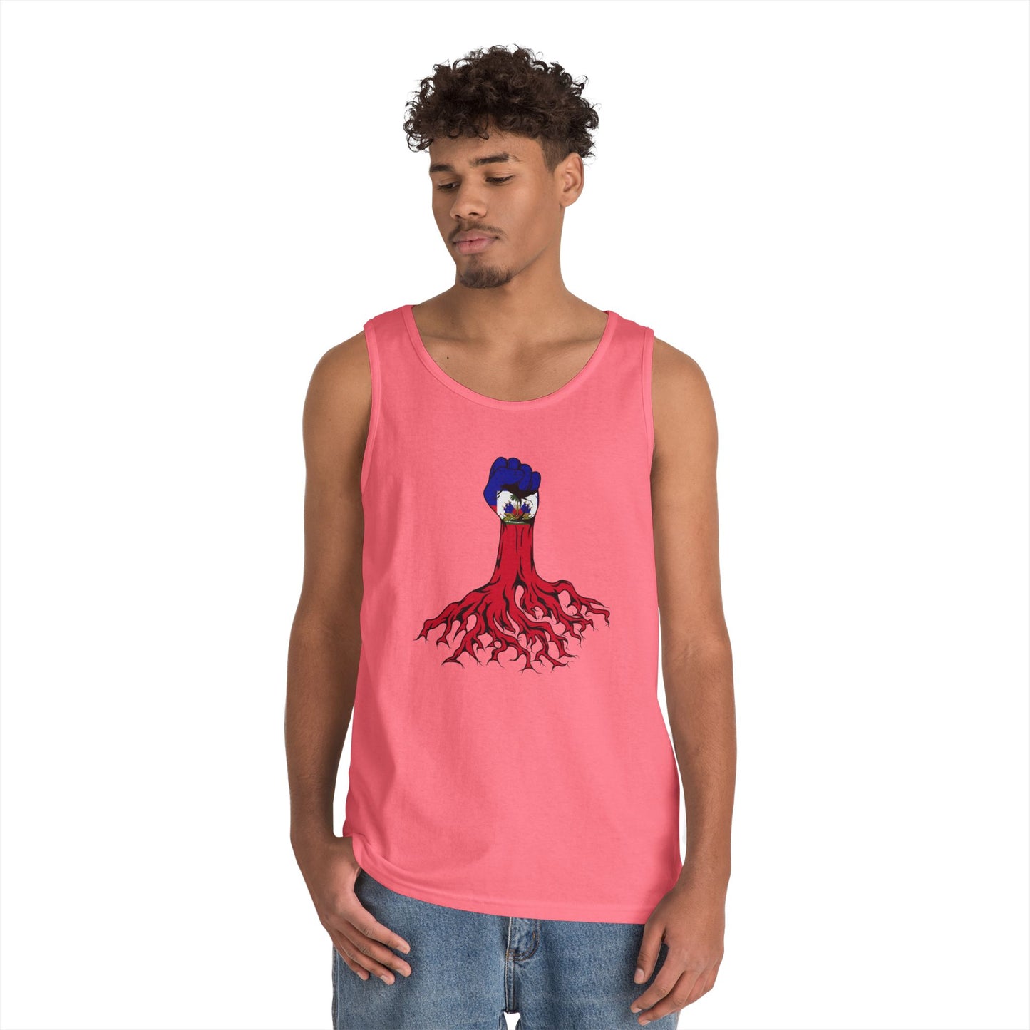 Unisex Heavy Cotton Tank Top - Bold Octopus Design for Ocean Lovers