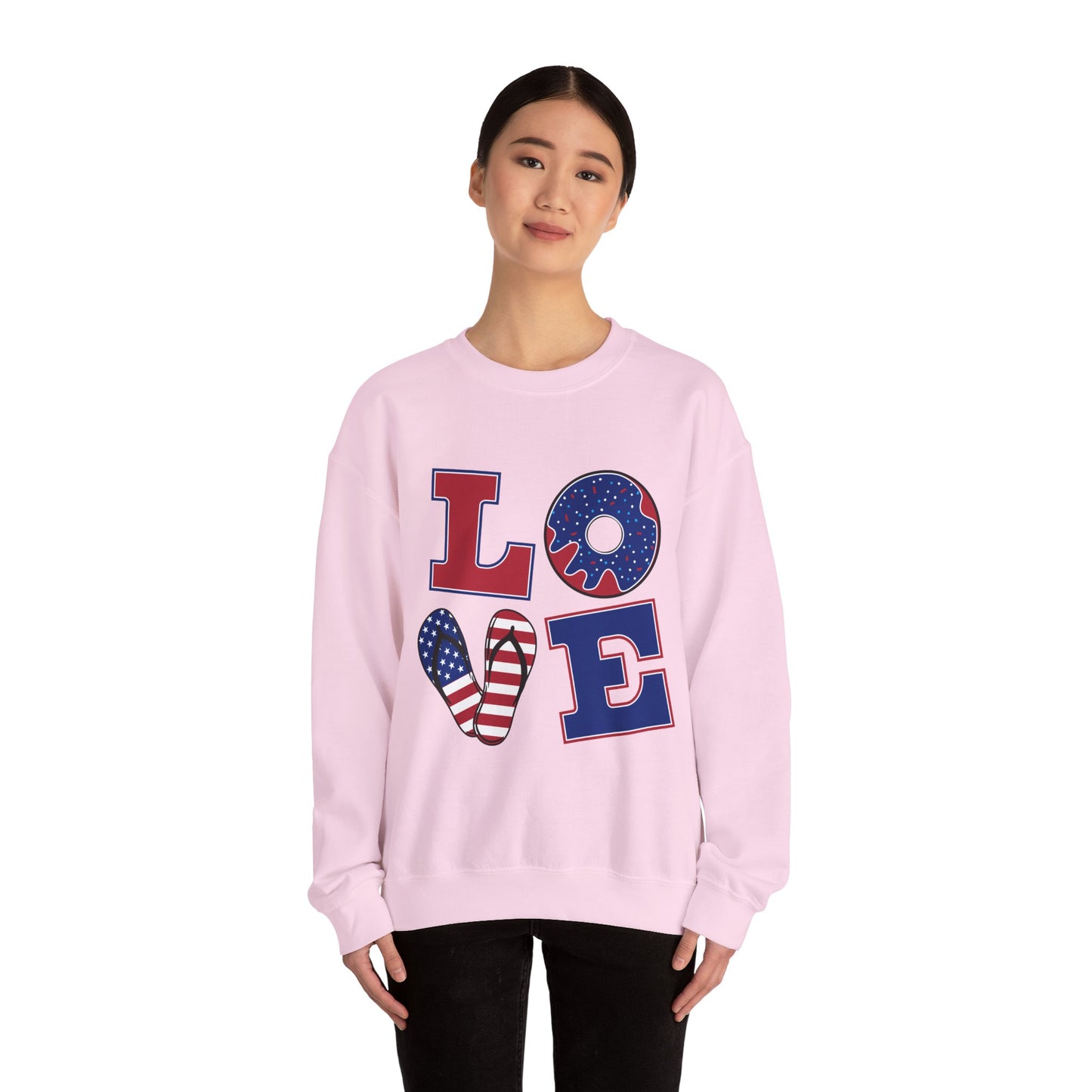 Unisex Heavy Blend™ Crewneck Sweatshirt - 'Love' Design with American Theme