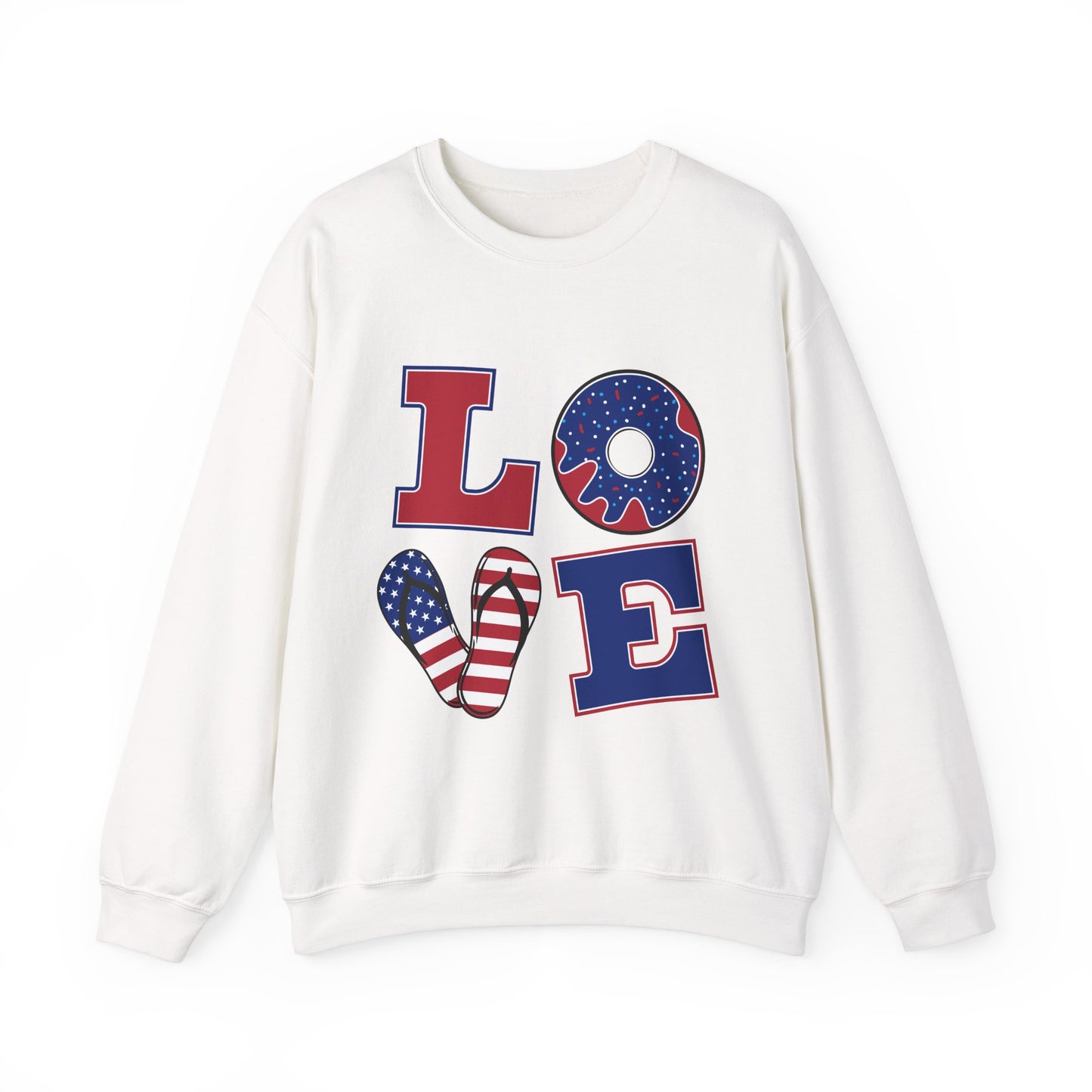 Unisex Heavy Blend™ Crewneck Sweatshirt - 'Love' Design with American Theme