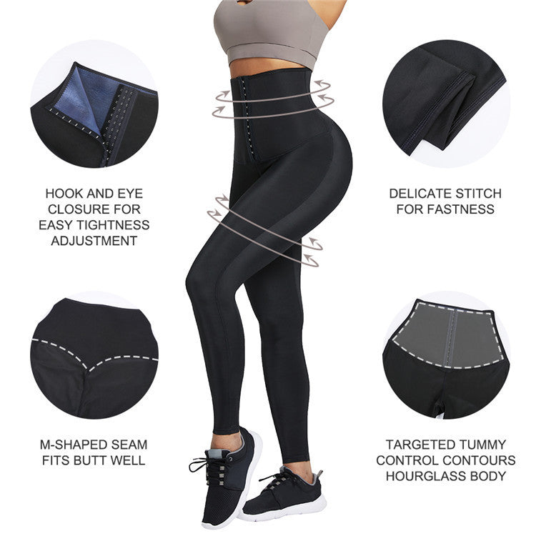 High Waist Sauna Pants for Women – Sweat Shapewear Leggings, Slimming Workout & Fitness Tights