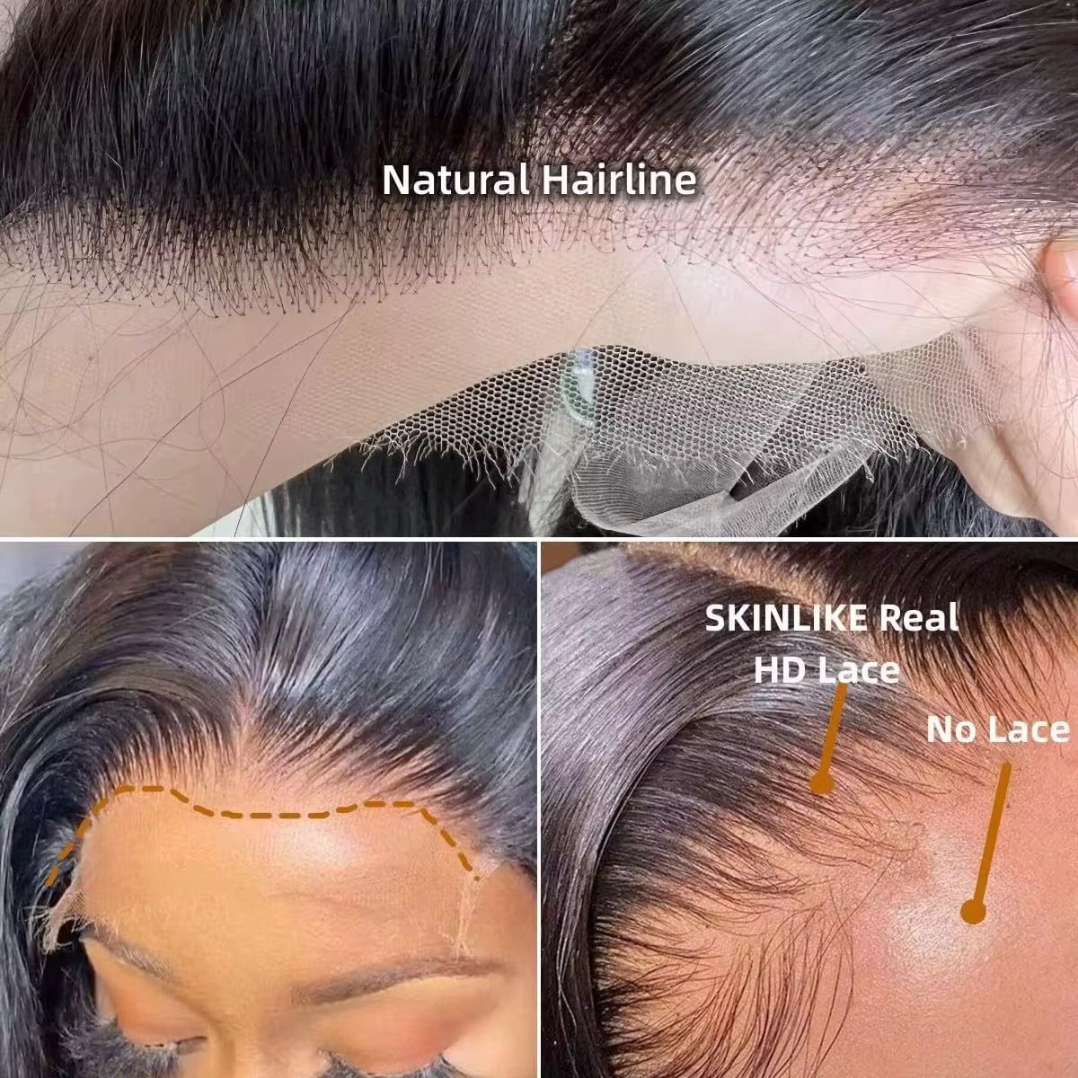 Lace Front Wig 180% Density Short Bob Wig with Transparent Lace Frontal Pre Plucked With Baby Hair Natural Color