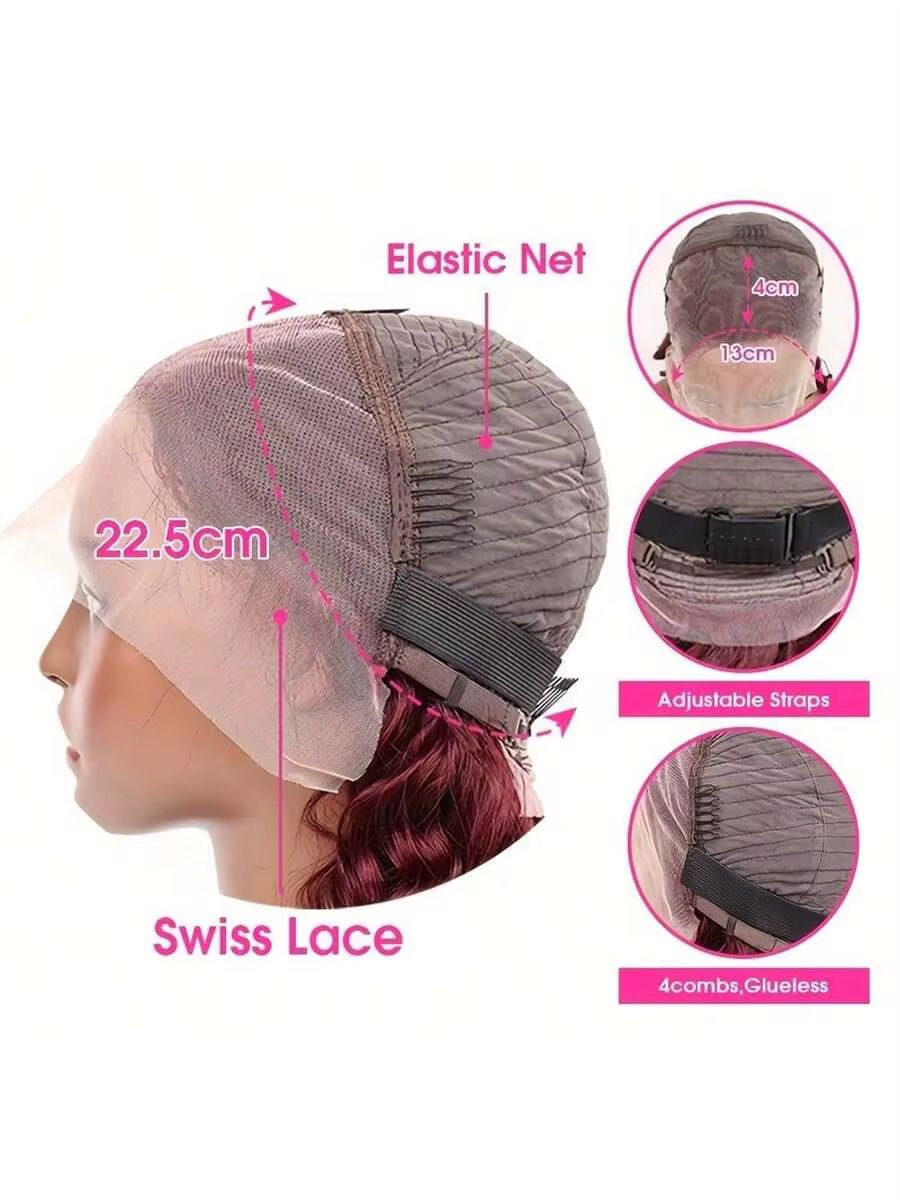 Lace Front Wig 180% Density Short Bob Wig with Transparent Lace Frontal Pre Plucked With Baby Hair Natural Color