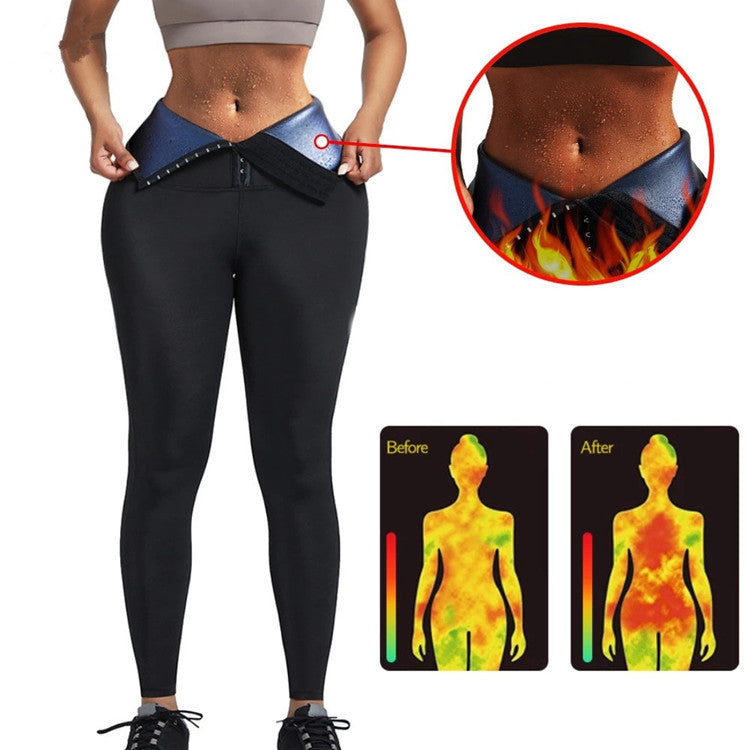 High Waist Sauna Pants for Women – Sweat Shapewear Leggings, Slimming Workout & Fitness Tights